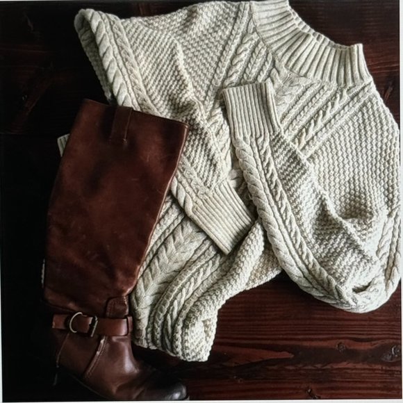 GAP Dresses & Skirts - GAP Oatmeal Cream Ribbed Cable Knit Sweater Dress Size XL Like New Condition